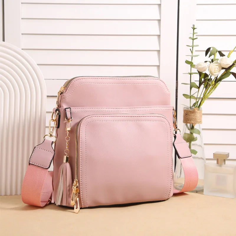 High-End Women's Solid Color Crossbody Bag