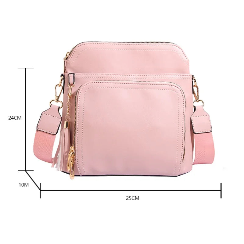 High-End Women's Solid Color Crossbody Bag