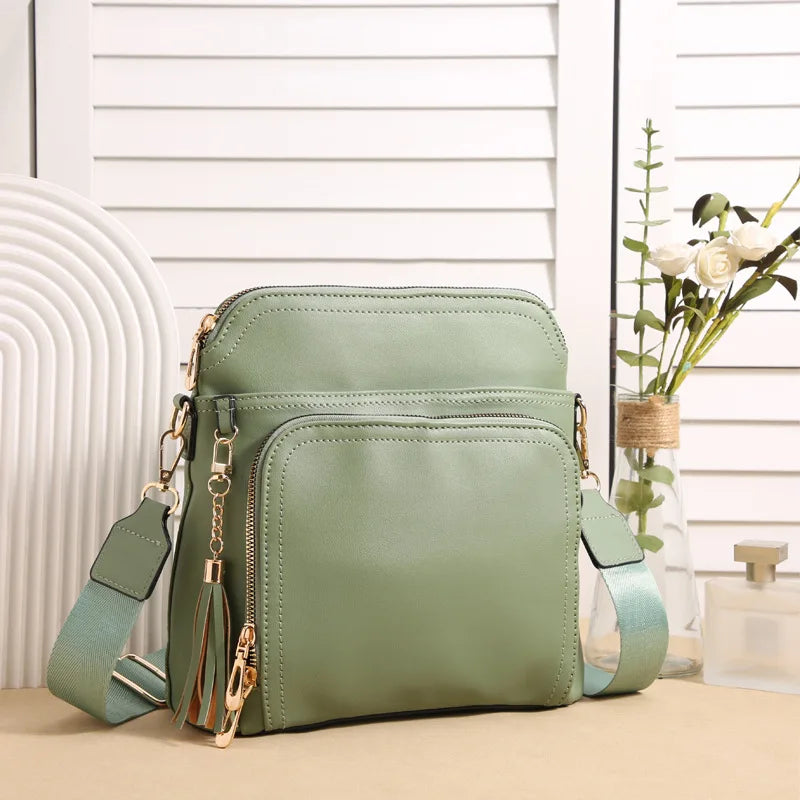 High-End Women's Solid Color Crossbody Bag