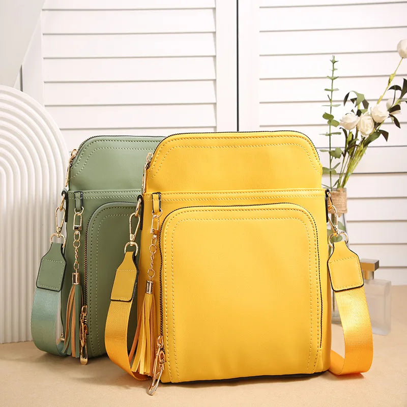 High-End Women's Solid Color Crossbody Bag