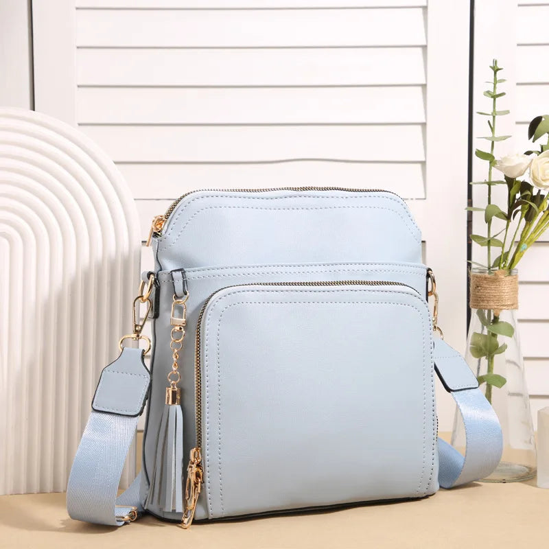 High-End Women's Solid Color Crossbody Bag