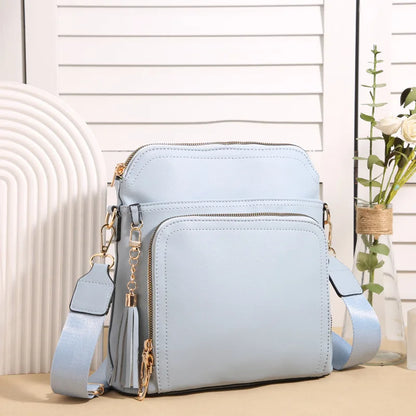 High-End Women's Solid Color Crossbody Bag