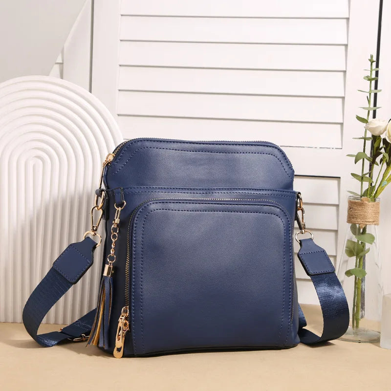 High-End Women's Solid Color Crossbody Bag