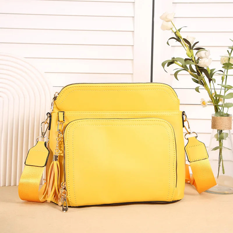 High-End Women's Solid Color Crossbody Bag