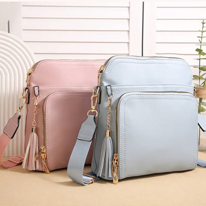 High-End Women's Solid Color Crossbody Bag